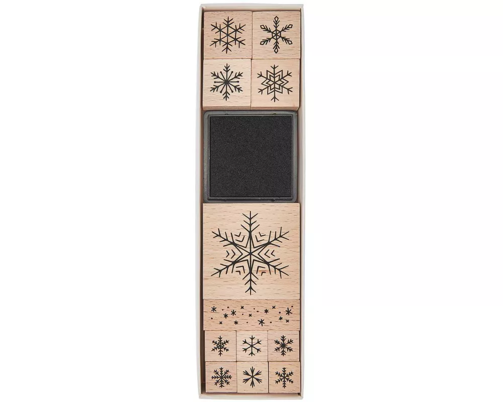Stempelset Schneeflocken FSC 100% 12 Stk