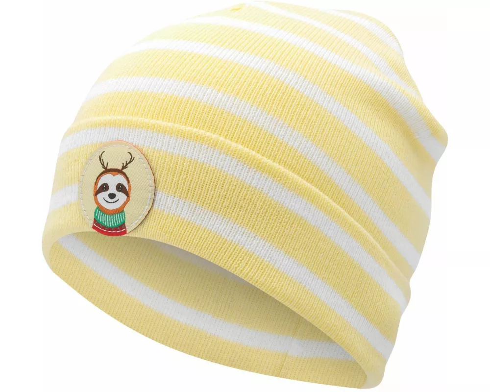 GRUSS & CO Zaubermütze für Kinder, in Mützen-Form gepresst, mit Motivdruck "Winter Faultier", Einheitsgröße für Kinder von 3-7 Jahren