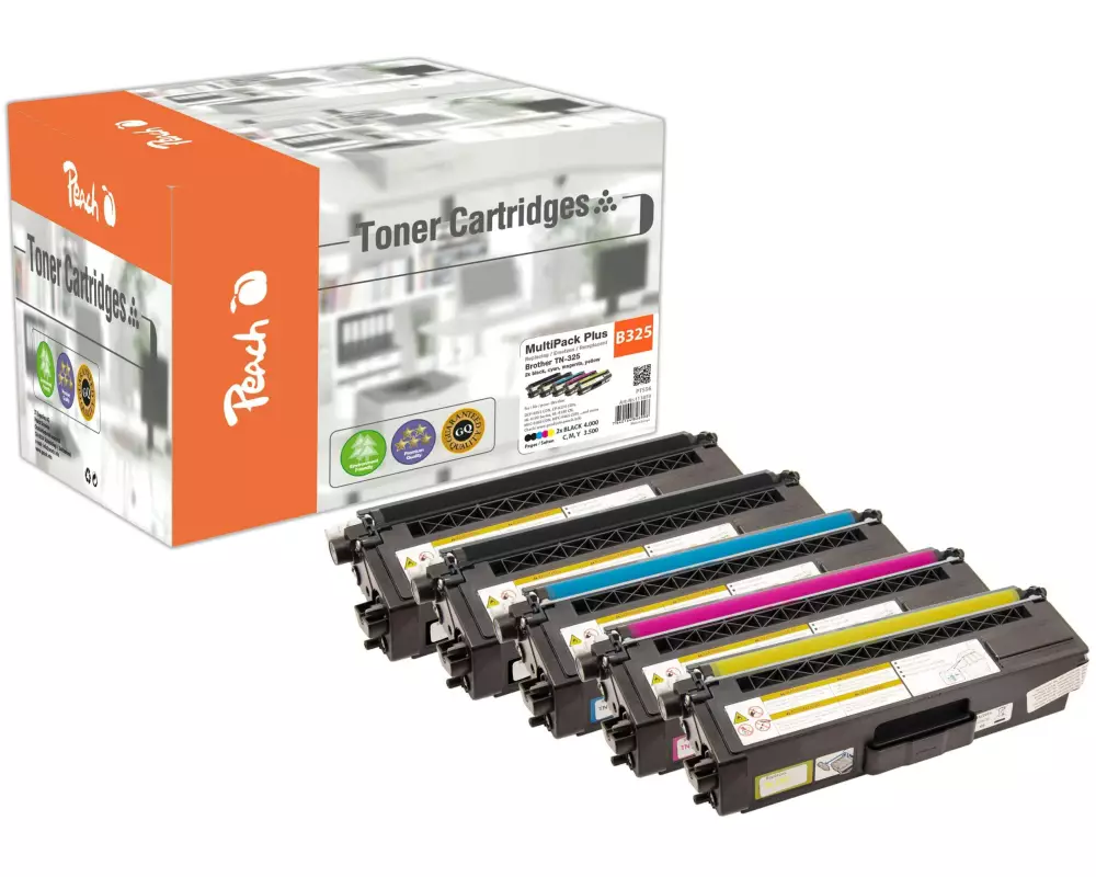 Peach Tonerset Brother TN-325 2x Black, 1x Cyan, Magenta, Yellow