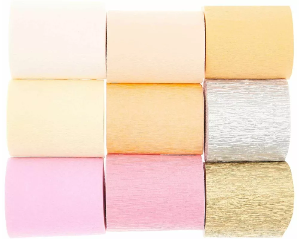 Kreppbänder, Blüten Mix, FSC MIX, 9 Stk, 5,5 cm x 10 m