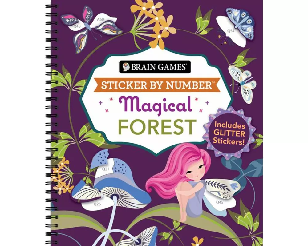 Brain Games - Sticker by Number: Magical Forest (20 Images to Sticker)