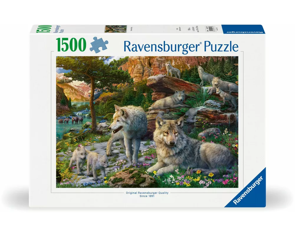 Erwachsenenpuzzle 1500 Teile - Wolfsrudel im Frühlingserwachen