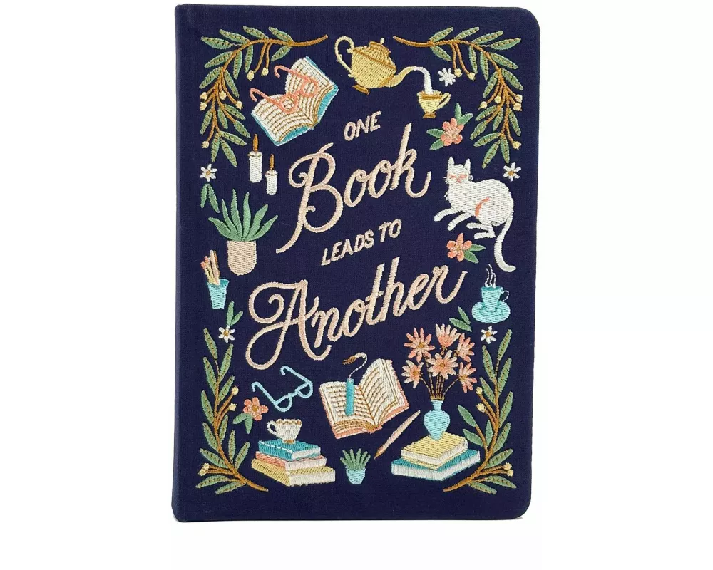 Book Lover's Embroidered Journal
