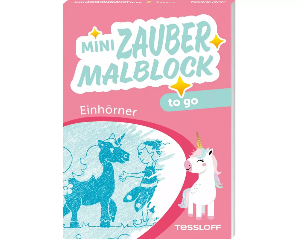 Mini Zaubermalblock to go. Einhörner