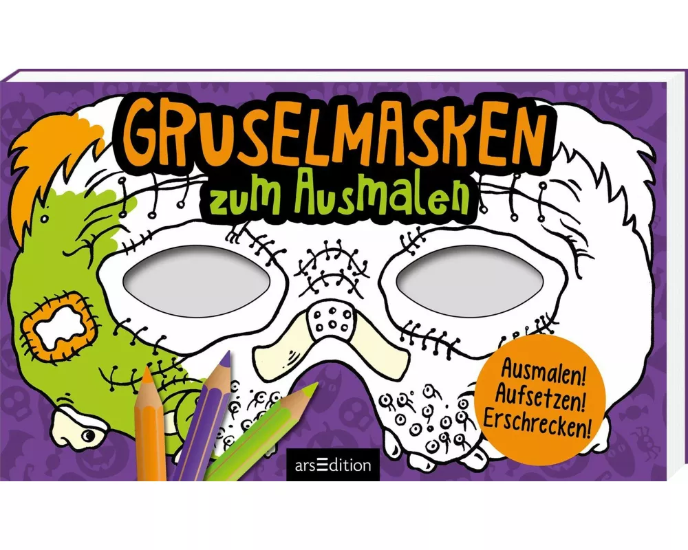 Gruselmasken zum Ausmalen