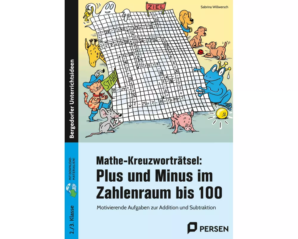 Mathe-Kreuzworträtsel: Plus und Minus ZR bis 100 (2. und 3. Klasse)