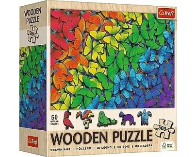 Holz Puzzle 500+1 - Regenbogen Schmetterlinge