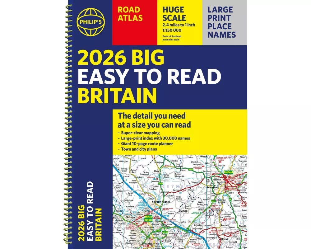 2026 Philip's Big Easy to Read Britain Road Atlas