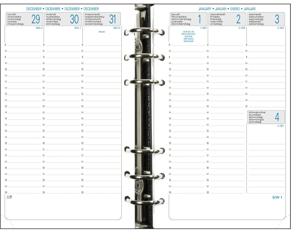 EXACOMPTA Ersatzinhalt Exatime 17 2026 18272E 1W/2S 10.5x17.2 cm