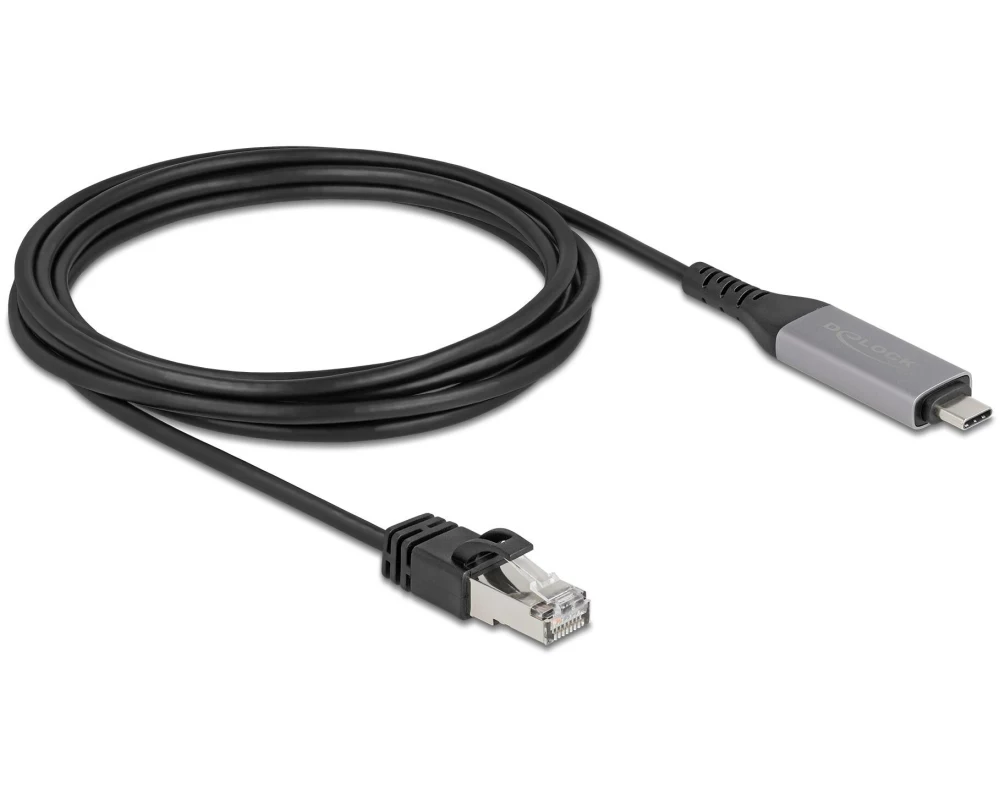 Delock USB LAN Kabel Kabelgebunden/LAN (RJ45)/USB Typ-C