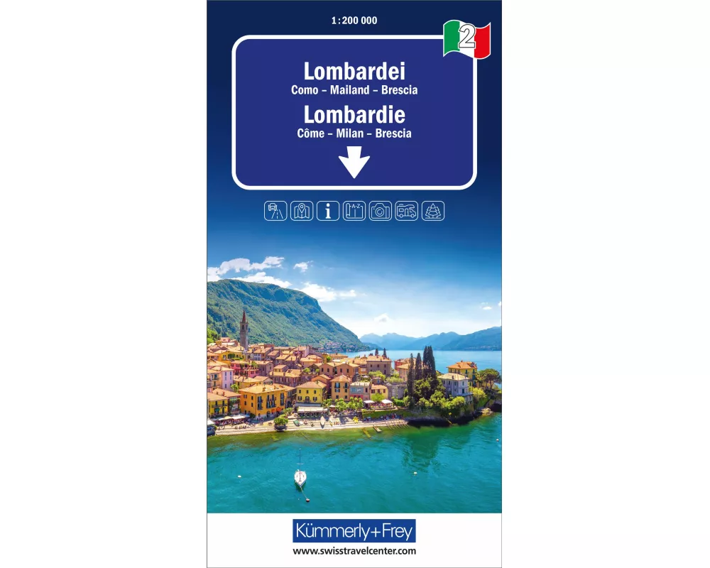 Kümmerly+Frey Regional-Strassenkarte 2 Lombardei 1:200.000