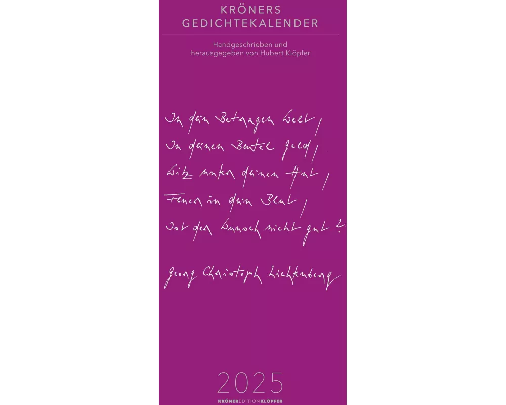 Kröners Gedichtekalender 2025