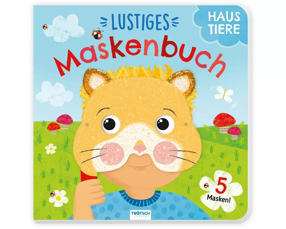 Trötsch Pappenbuch mit Masken Lustiges Maskenbuch Haustiere