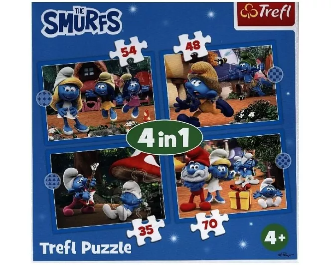 4 in 1 Puzzle - Schlümpfe