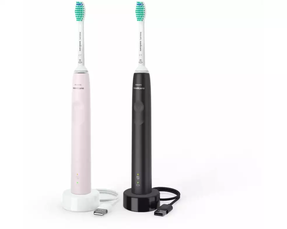 Philips Schallzahnbürste Duo Sonicare Series 3100 Weiss/Rosa&Schwarz