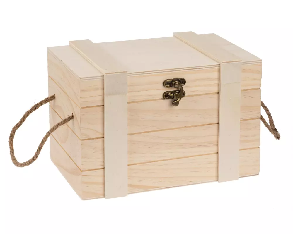 Glorex Holzartikel Schatztruhe 24 x 16.5 x 15.5 cm