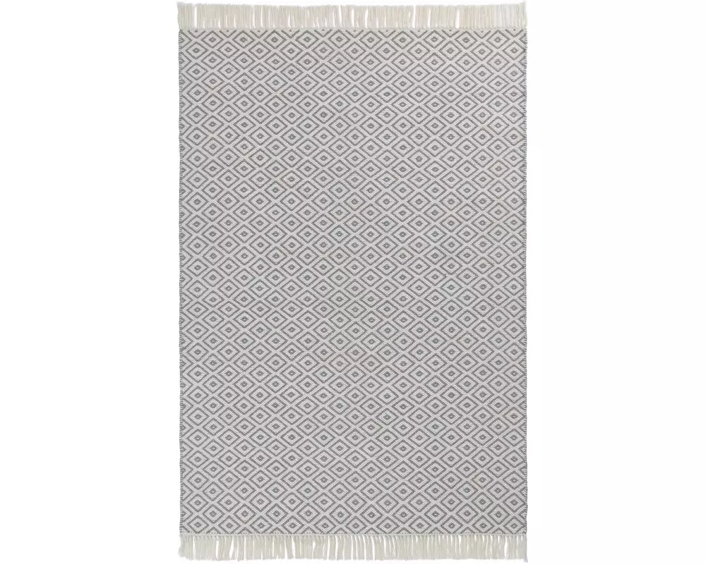 Urbanara Teppich Barota 90 x 130 cm, Graugrün/Weiss