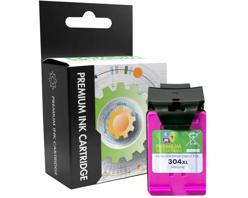 STATIC Ink cartridge compatible with HP N9K07AE 304XL Tri-color remanufactured 300 pages