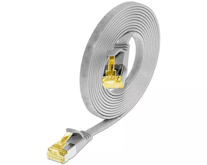 SLIM Slimpatchkabel Cat 6A, U/FTP, 0.1 m, Grau