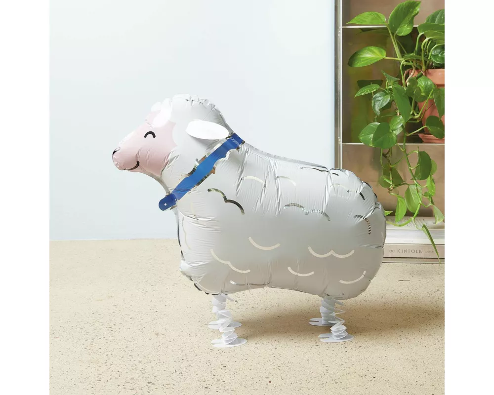 Folienballon Airwalker, Schaf, 1 Ballon + 10-DIY Teile, 55 x 38 x 21 cm