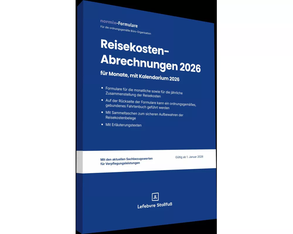 Reisekostenabrechnungen 2026 mit Kalendarium