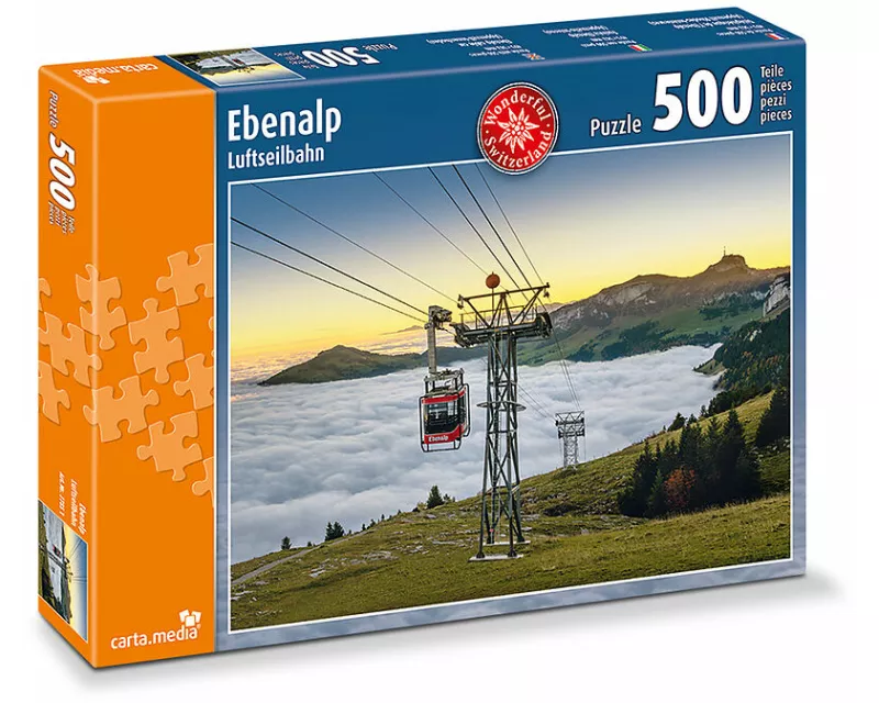 500 Teile Puzzle Luftseilbahn Ebenalp