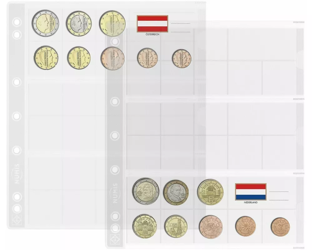 Numis Münzhüllen für 3 x Euro Kursmünzensatz