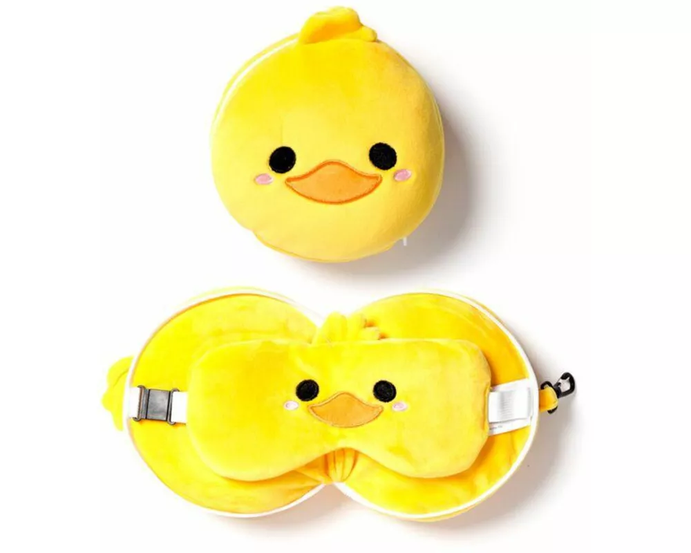 Relaxeazzz Plüsch Ente Reisekissen & Schlafmaske