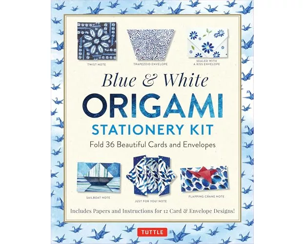 Blue & White Origami Stationery Kit