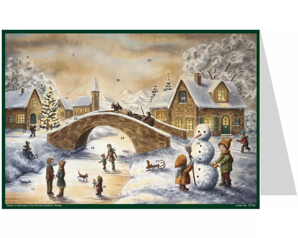 Postkarten-Adventskalender "An der Brücke"