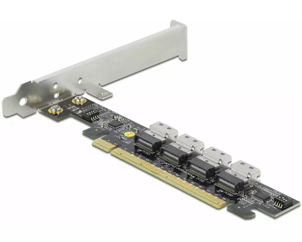 Delock Host Bus Adapter PCI-Ex16 - 4x SFF-8654 NVMe Bifurcation