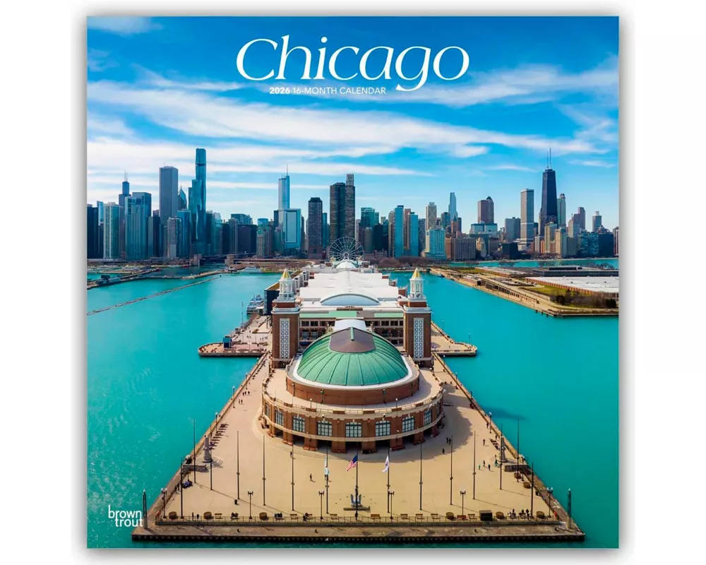 Chicago 2026 12 X 24 Inch (Hanging) Monthly Square Wall Calendar Plastic-Free