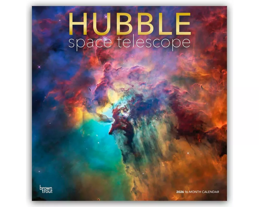 Hubble Space Telescope 2026 12 X 24 Inch (Hanging) Monthly Square Wall Calendar Foil Stamped Cover Plastic-Free