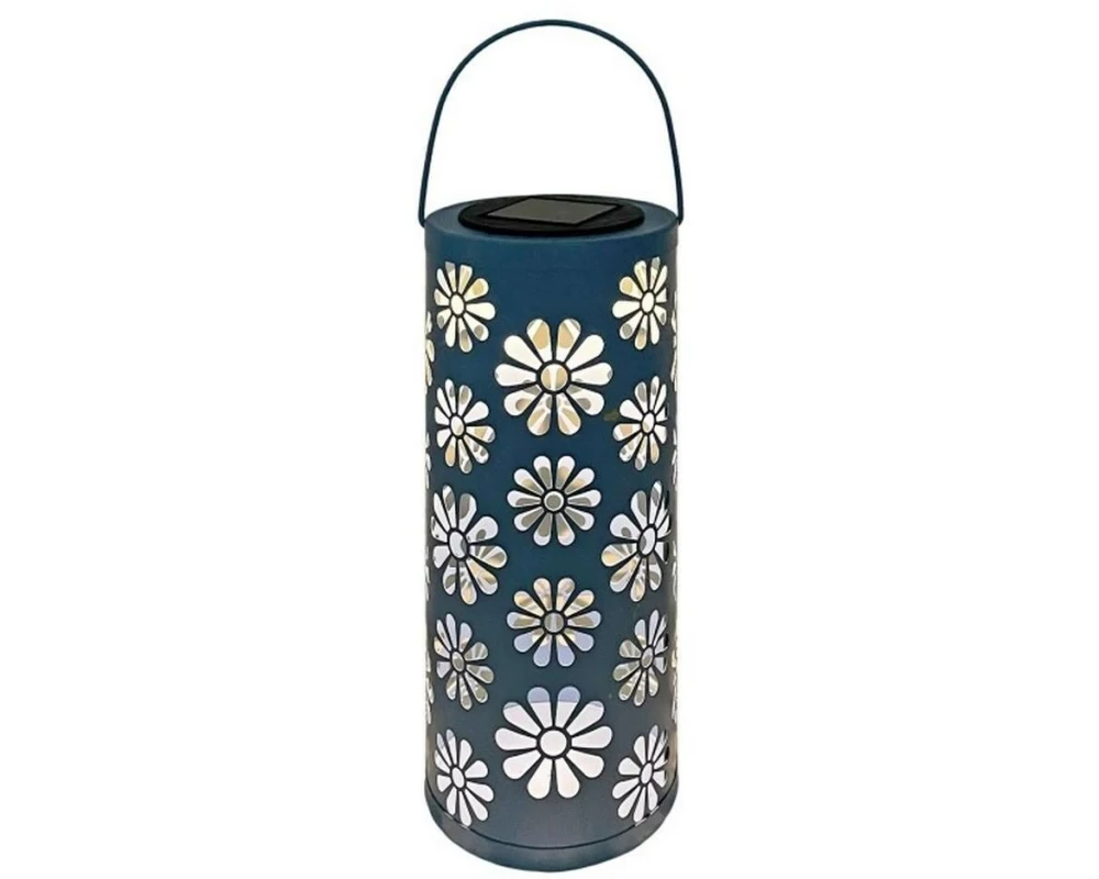 Dameco LED Solar Laterne mit 1 LED aus Metall in Blau