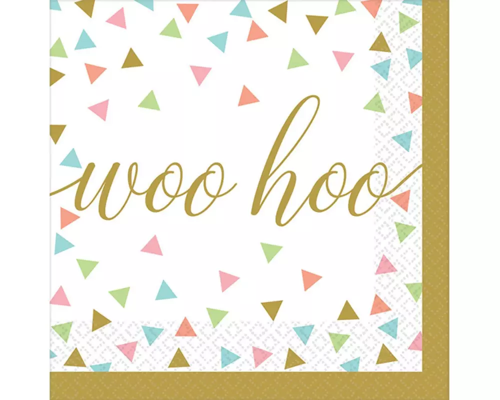 Amscan Cocktailservietten Confetti Fun 25 cm x 25 cm, 36 Stück