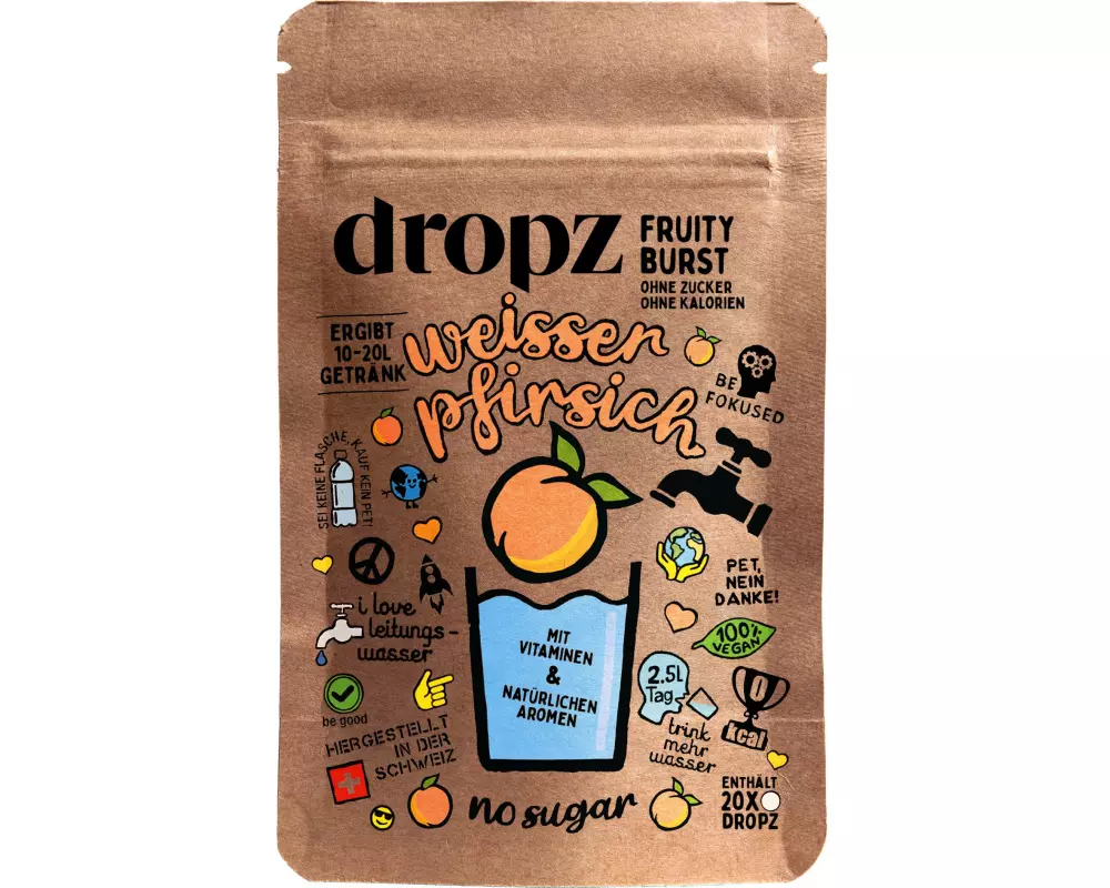 Dropz Weisser Pfirsich 1 Beutel à 20 Stück