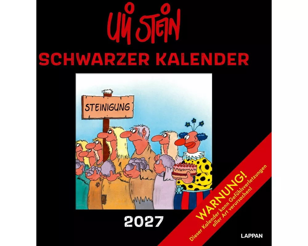 Uli Stein Schwarzer Kalender 2027: Monatskalender für die Wand