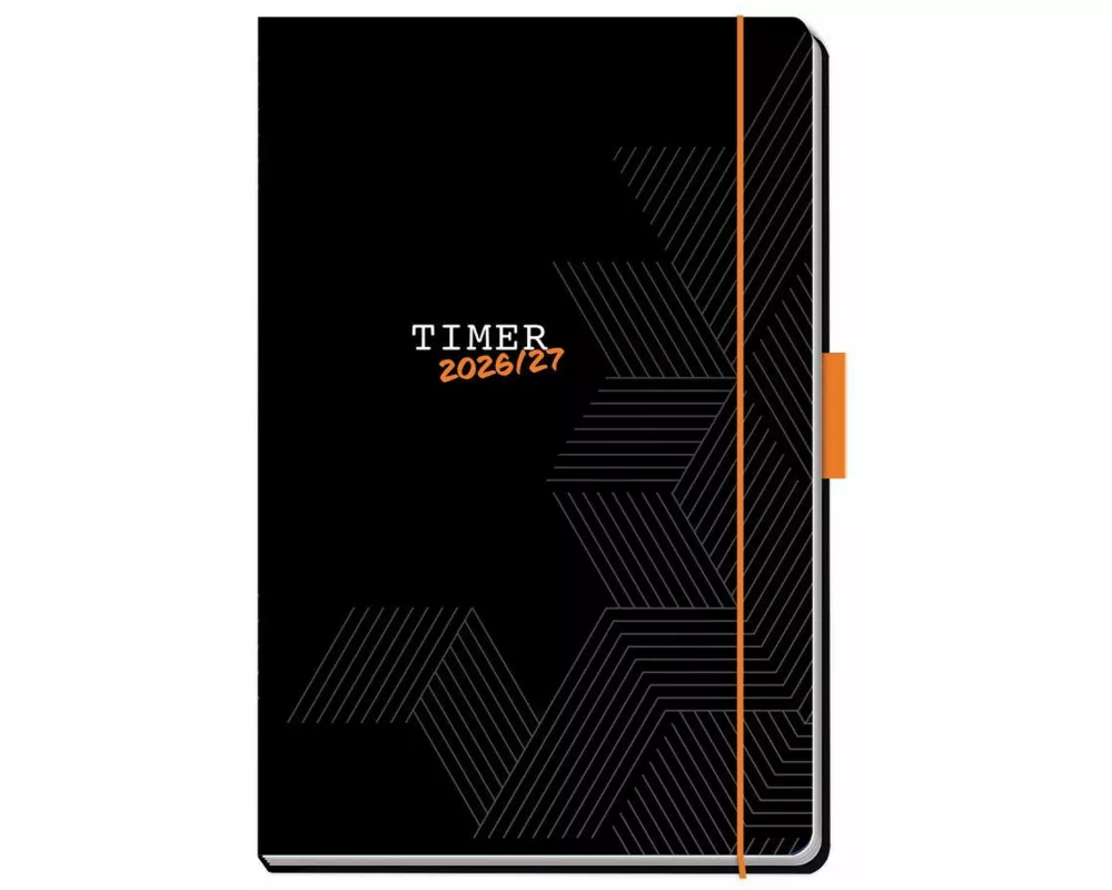 TRÖTSCH - Schülerkalender Specials mit Gummiband und Stifthalter Uni Black 26/27