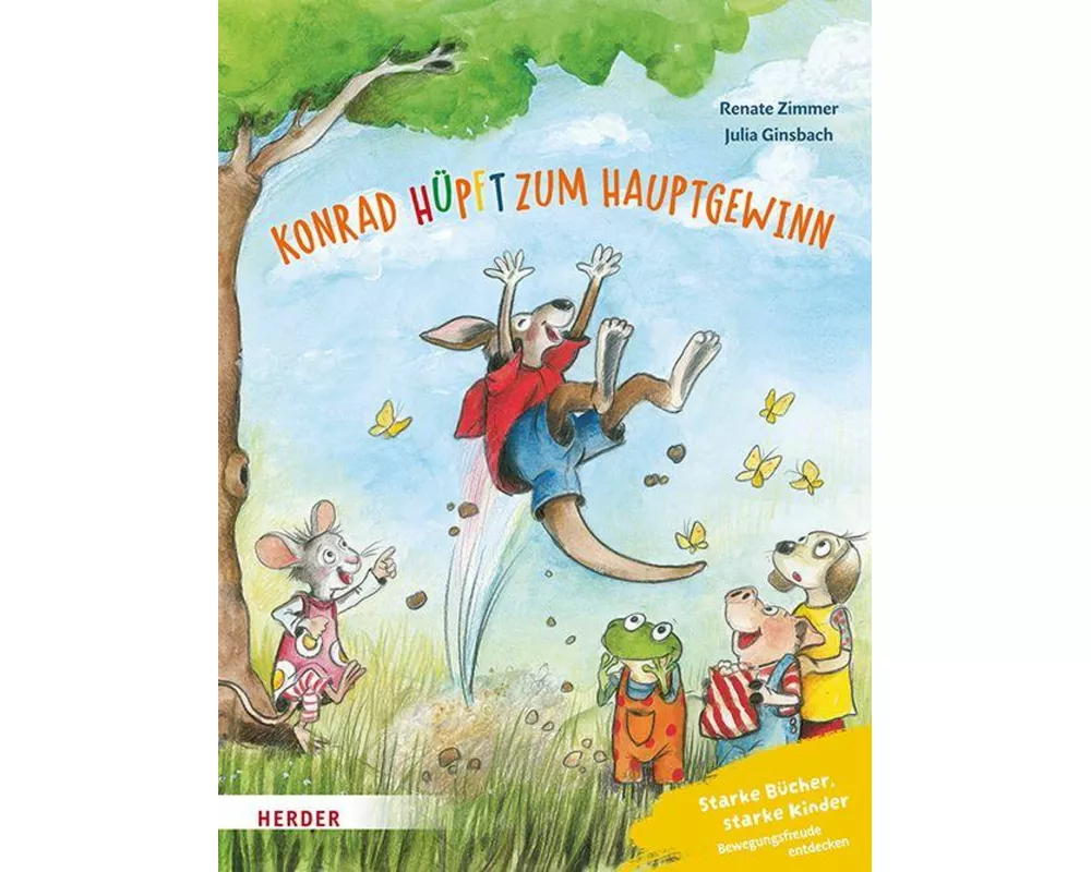 Konrad Känguru und Rita Rennmaus. Konrad hüpft zum Hauptgewinn