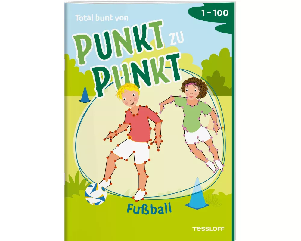 Total bunt von Punkt zu Punkt. Fußball. Von 1 bis 100
