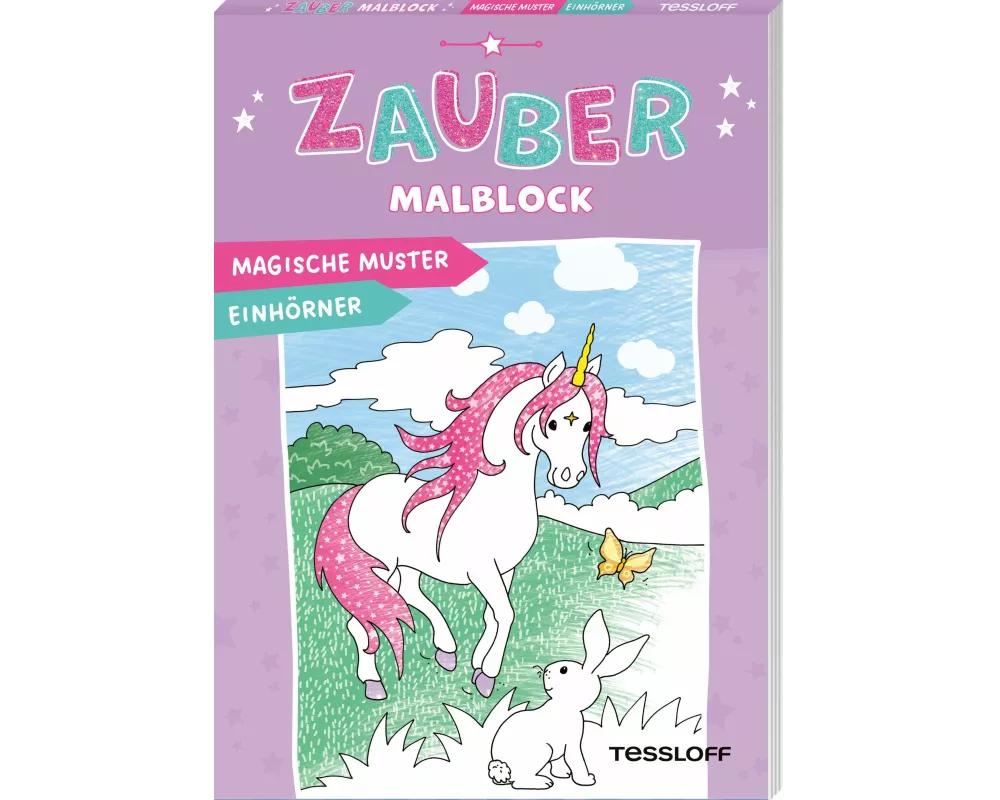 Zaubermalblock. Magische Muster. Einhörner