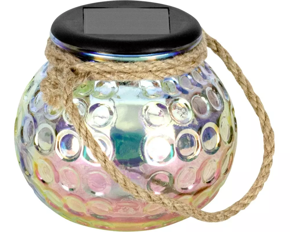 EGLO Leuchten Solar Windlicht Glas irisierend