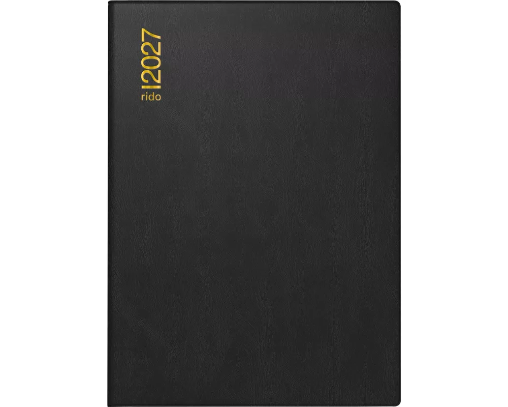 rido/idé 7018182907 Taschenkalender Mod. Technik II 2027 A6, Kunststoff, schwarz