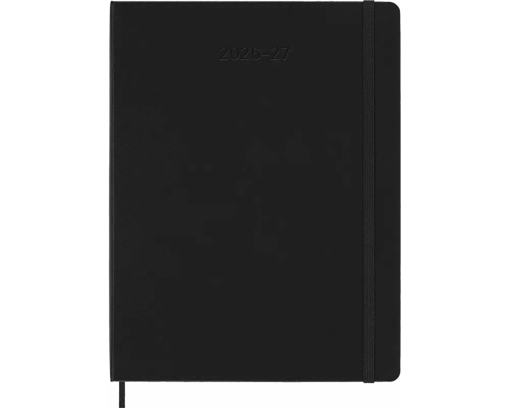 Moleskine 18 Monate Wochen Notizkalender 2026/2027, XL, 1 Wo = 1 Seite, rechts linierte Seite, fester Einband, schwarz