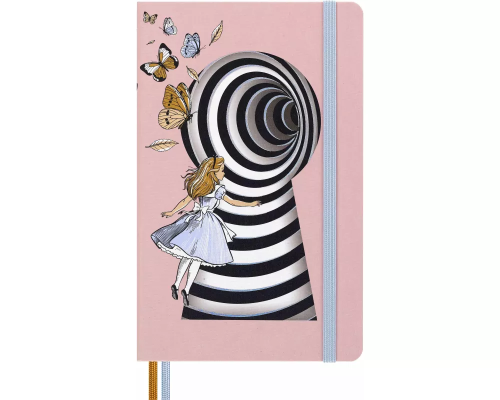 Moleskine Alice im Wunderland Notizbuch limitierte Ausgabe, L/A5, liniert, fester Einband