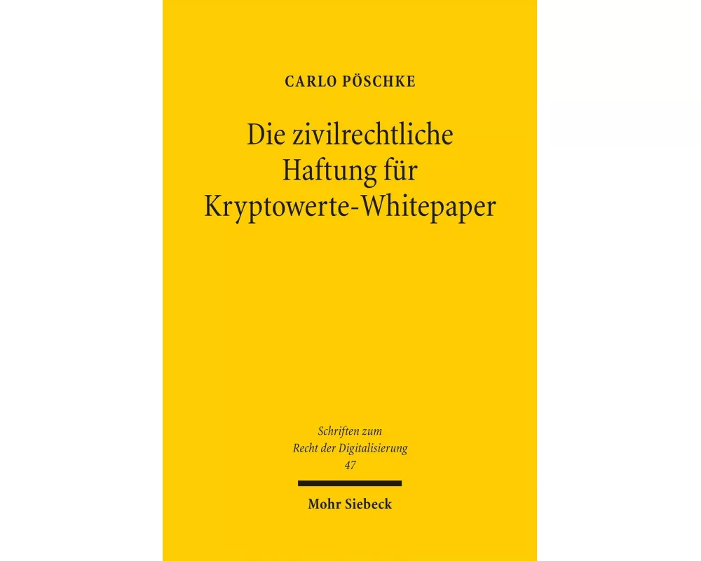 Die zivilrechtliche Haftung für Kryptowerte-Whitepaper