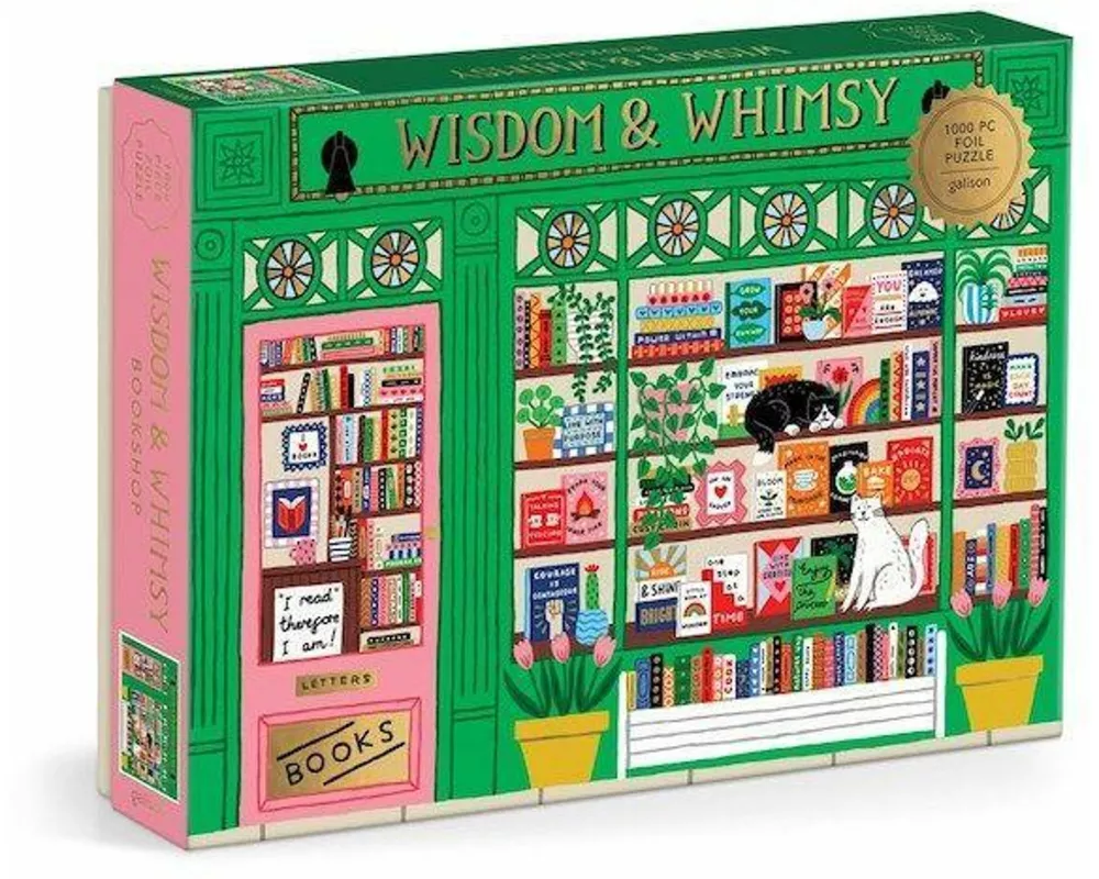 Wisdom & Whimsy Bookshop 1000 Piece Foil Puzzle