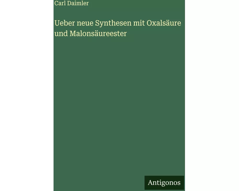 Ueber neue Synthesen mit Oxalsäure und Malonsäureester