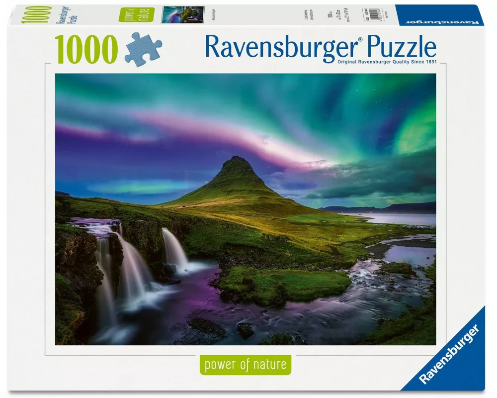 Erwachsenenpuzzle 1000 Teile - Nordlichter über Kirkjufell
