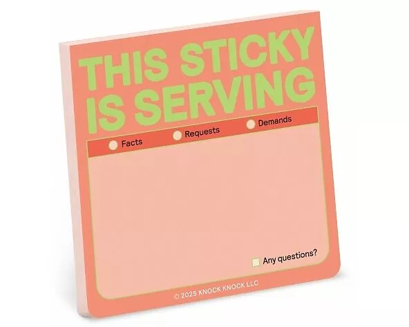 Knock Knock This Sticky Is Serving Sticky Note (Pastel Version)